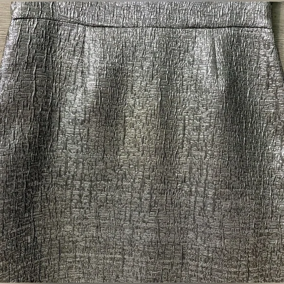 NWT Susana Monaco Silver Chrome Metallic Bodycon Pencil Midi Dress Sz 6 Wedding - Picture 10 of 14